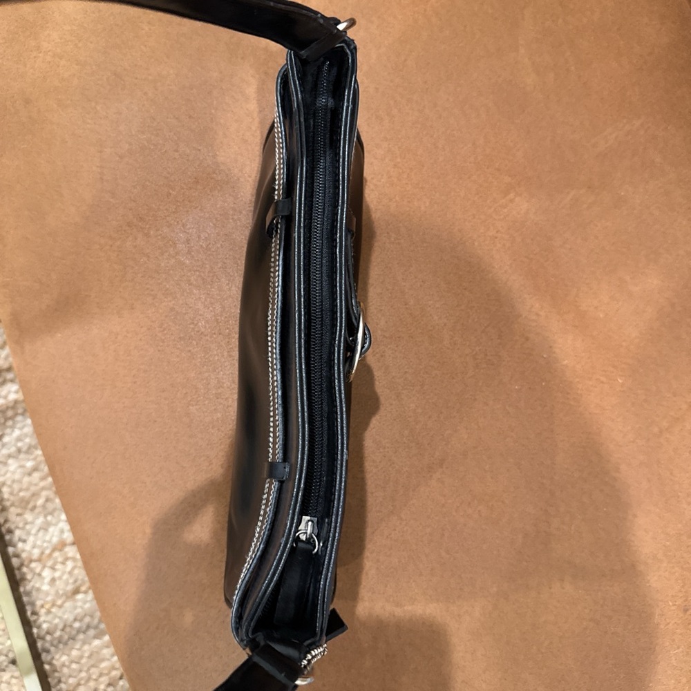 Y2K Fairweather Black Shoulder Bag Silver Buckle Belt Detail - Picture 4 of 8